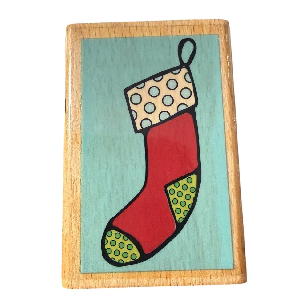Studio G Hampton Art Lynette Anderson Taylor Christmas Stocking Rubber Stamp
